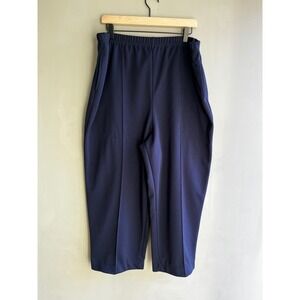 Blue Women's Casual Pants 22W 
Business Leisure Elastic Waist Flowy Casual